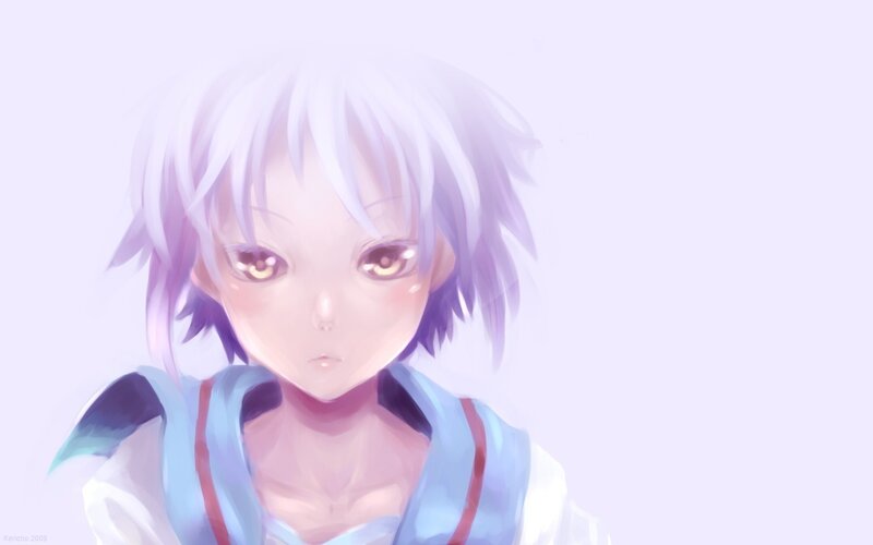 anime character with white hair
