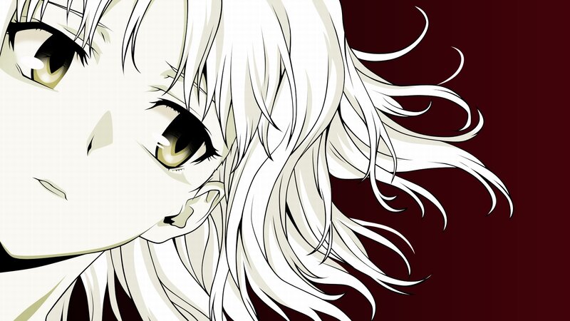 anime character with white hair