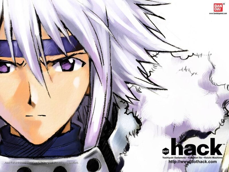 Anime character with white hair