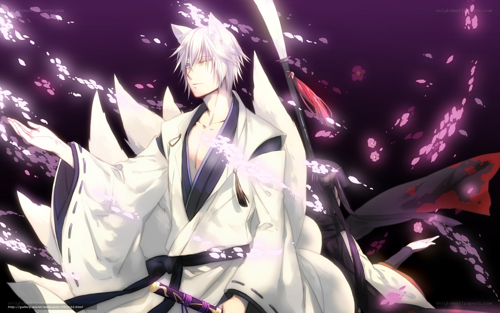 anime character with white hair