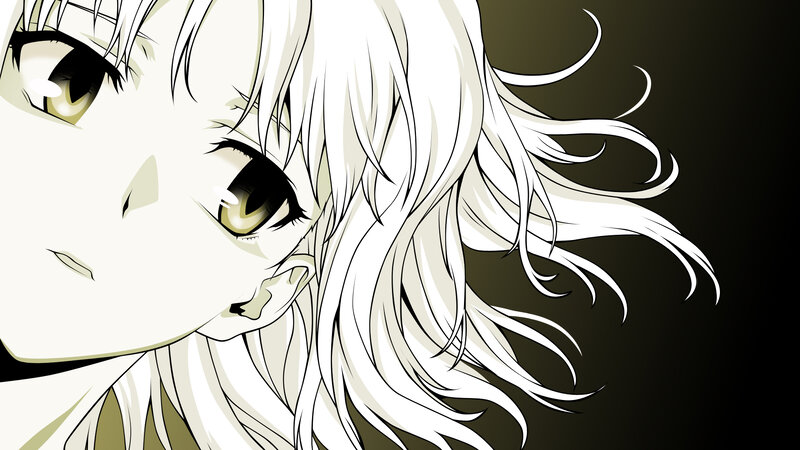 anime character with white hair