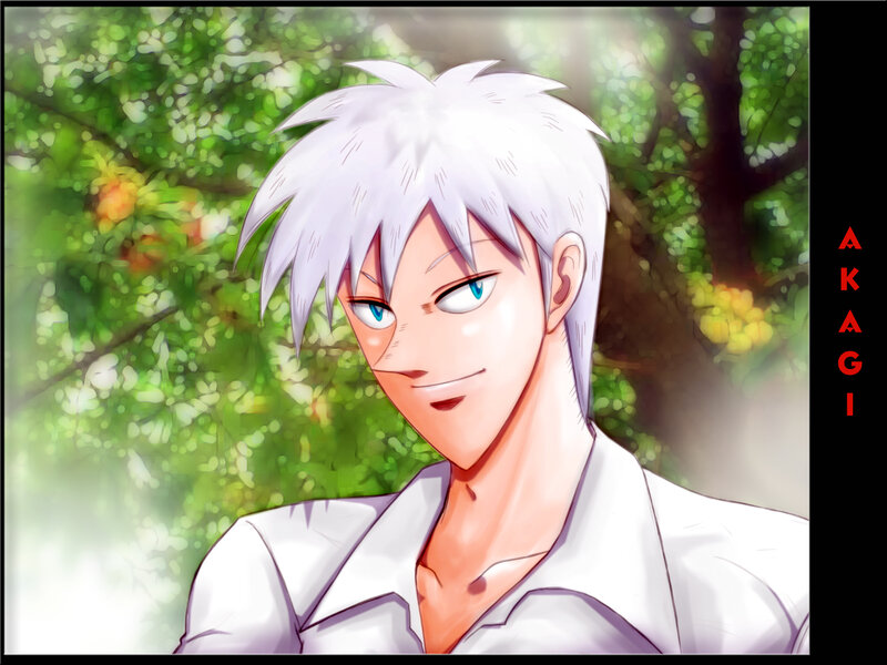 Anime character with white hair