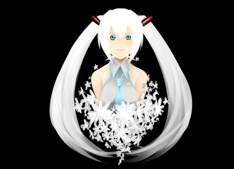 Anime character with white hair