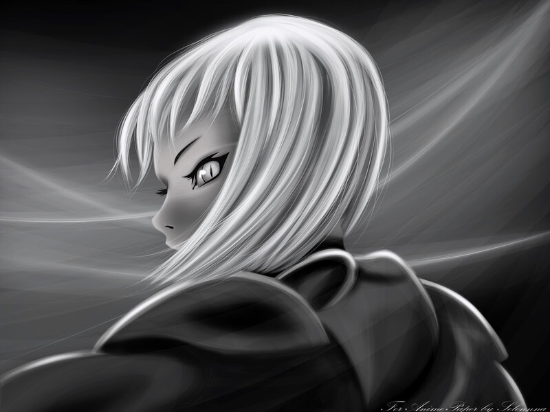 anime character with white hair