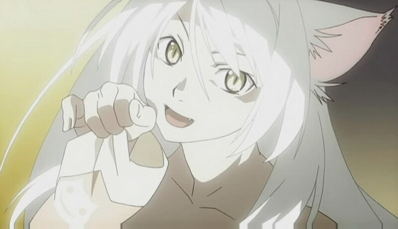 anime character with white hair