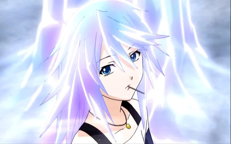 anime character with white hair