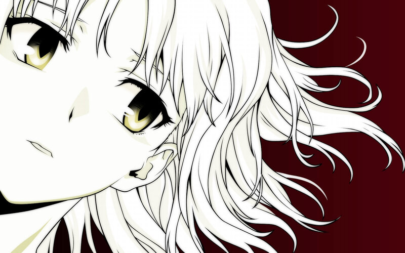 anime character with white hair