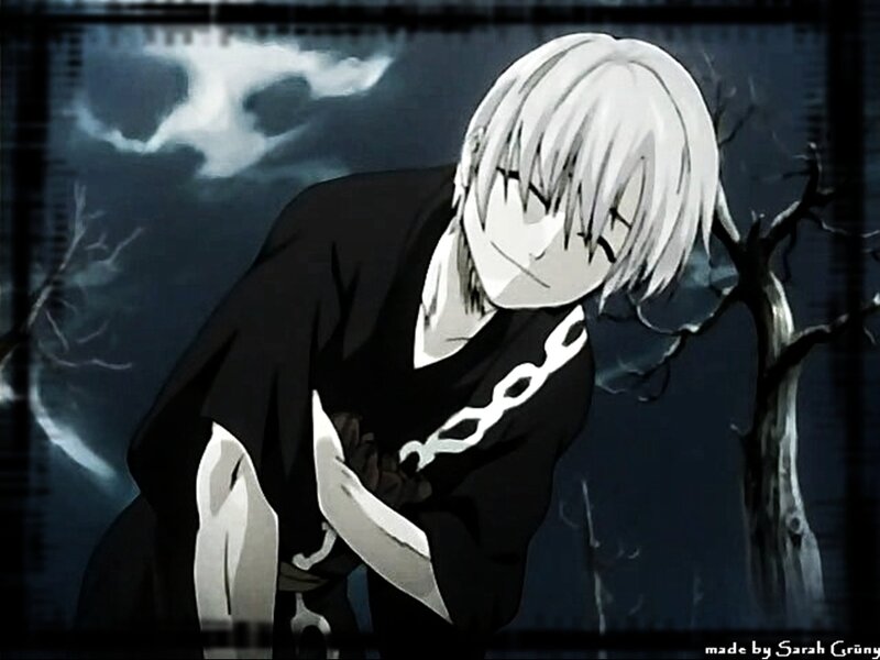anime character with white hair