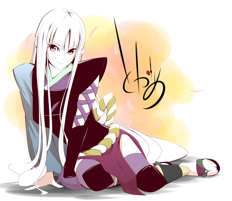 anime character with white hair
