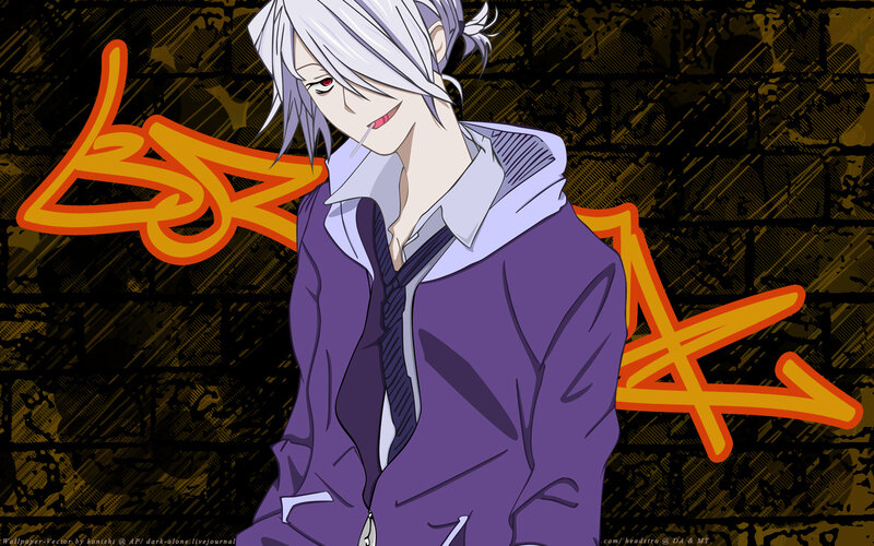anime character with white hair