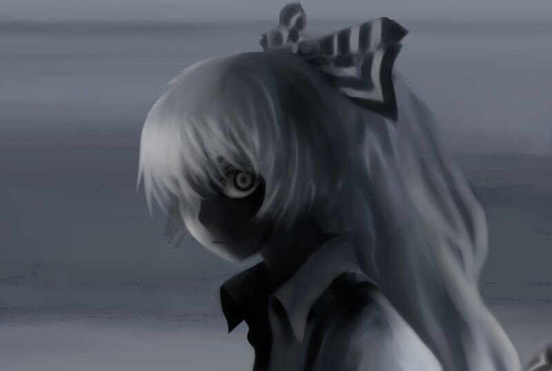 anime character with white hair