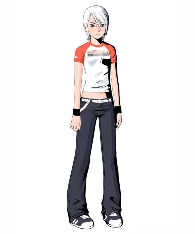 anime character with white hair
