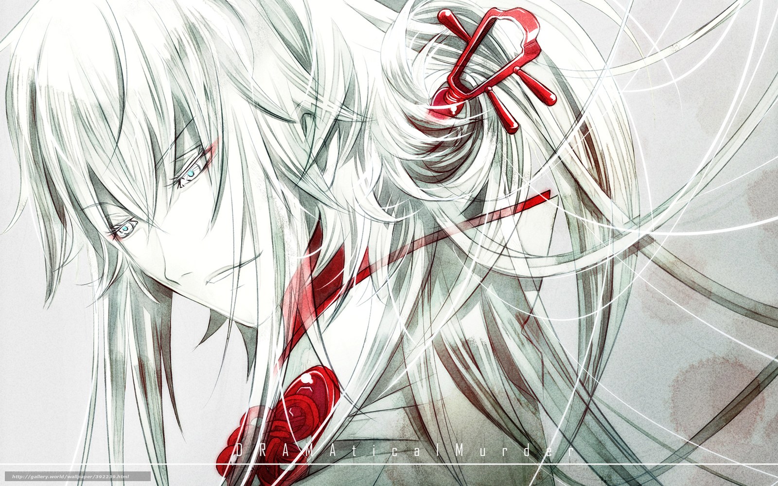 Anime character with white hair