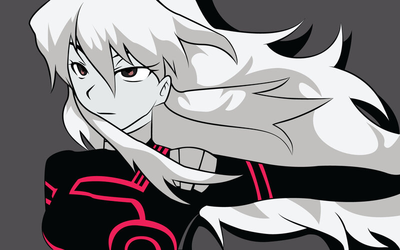 anime character with white hair
