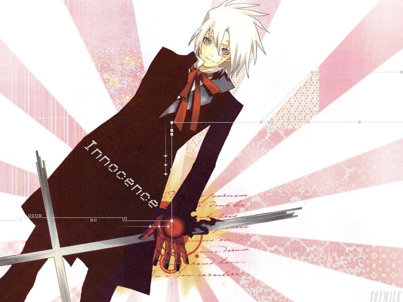 Anime character with white hair