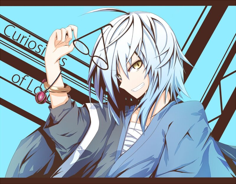 anime character with white hair