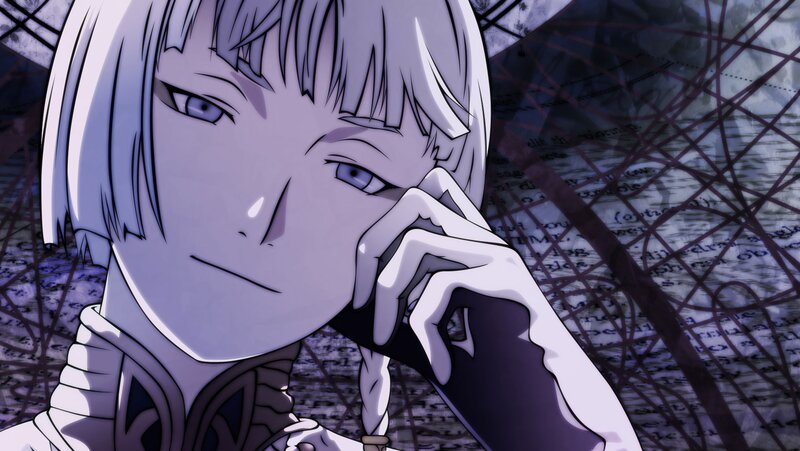 anime character with white hair