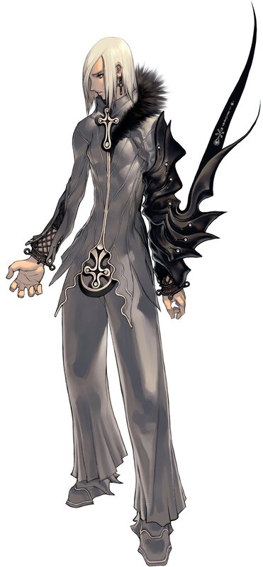 Anime character with white hair