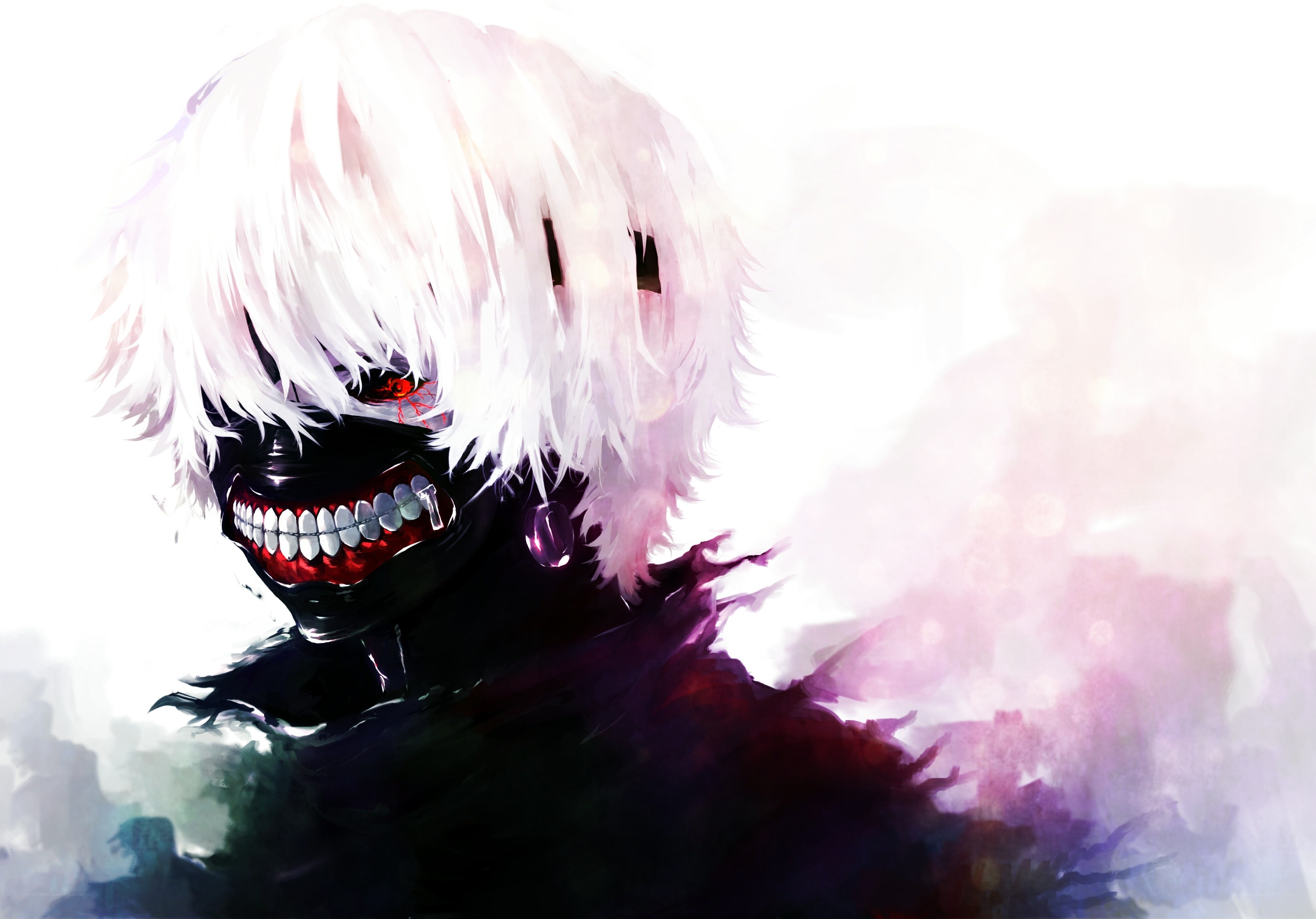 Anime character with white hair