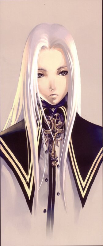 anime character with white hair