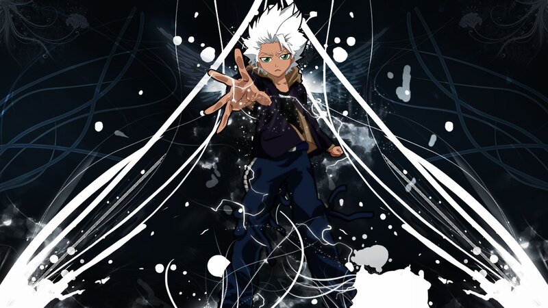 anime character with white hair