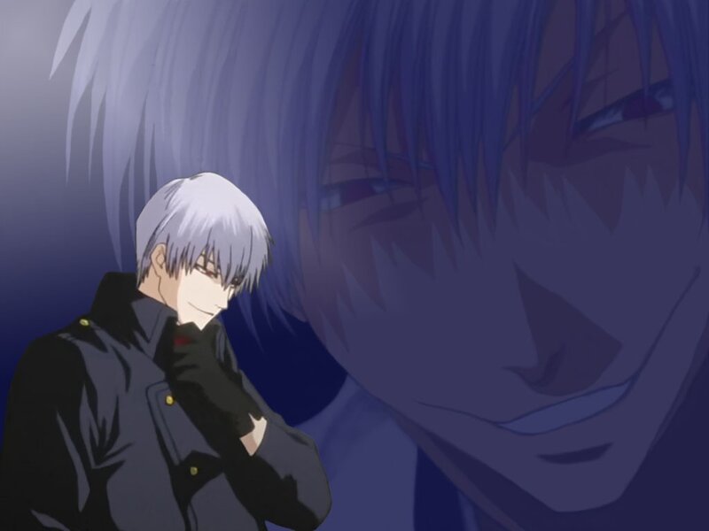 anime character with white hair