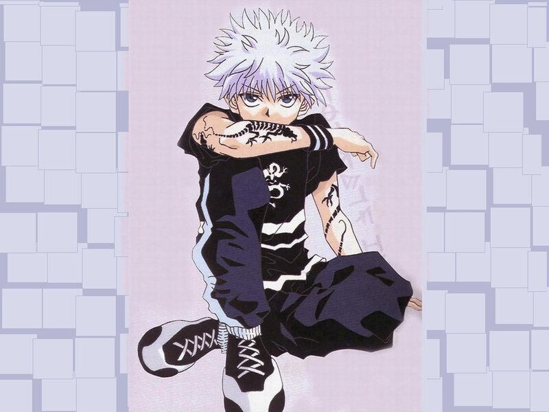 anime character with white hair