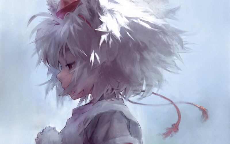 anime character with white hair