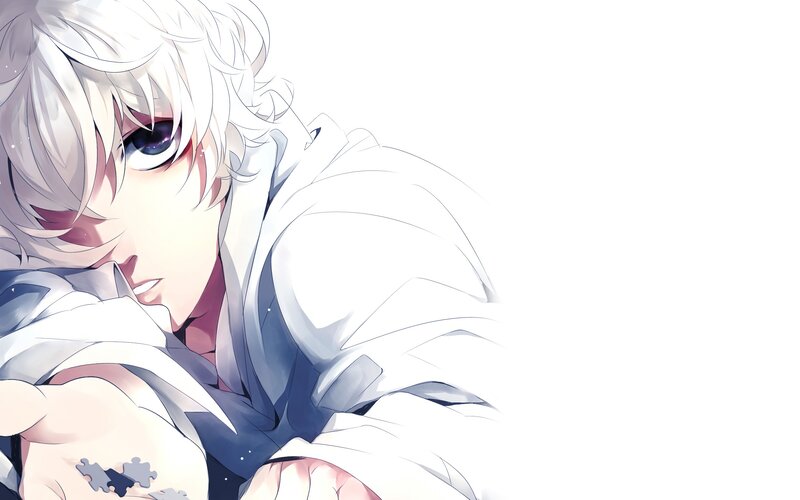 anime character with white hair