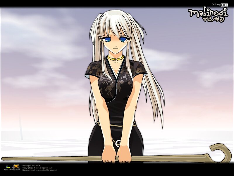 Anime character with white hair