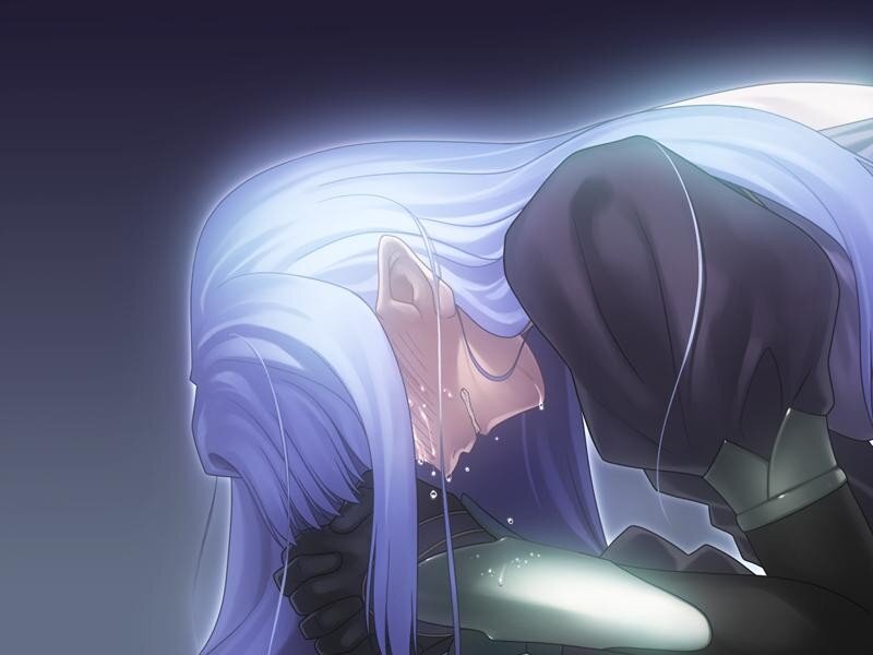 anime character with white hair