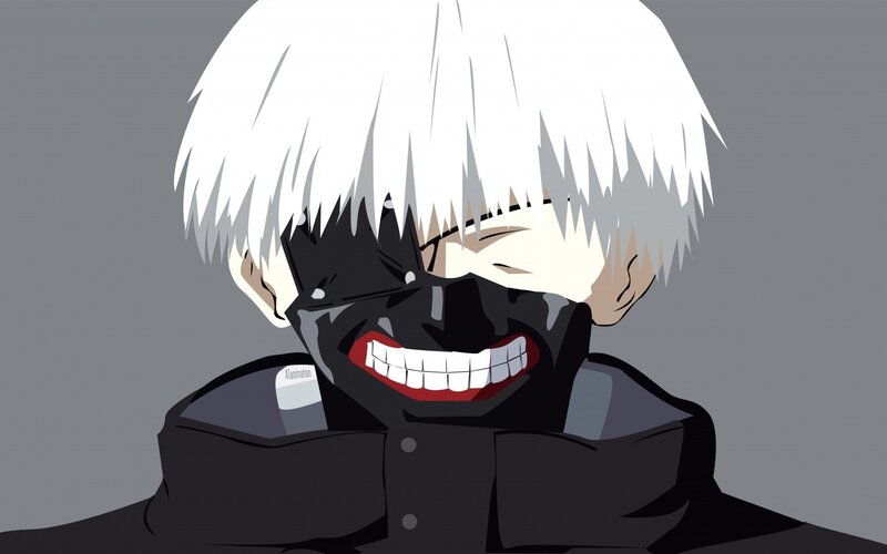 Anime character with white hair