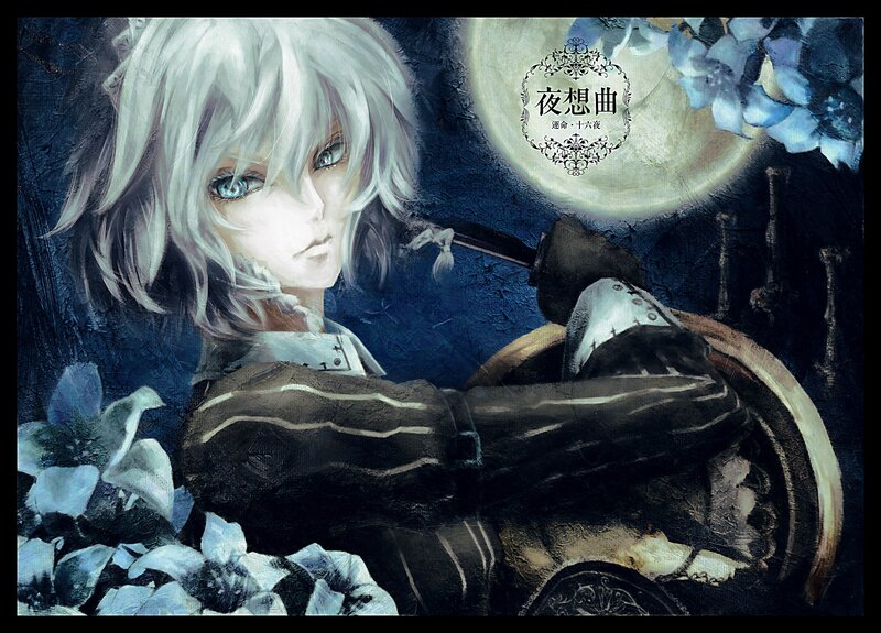 Anime character with white hair
