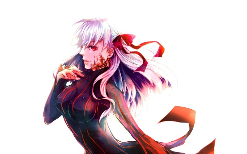 anime character with white hair