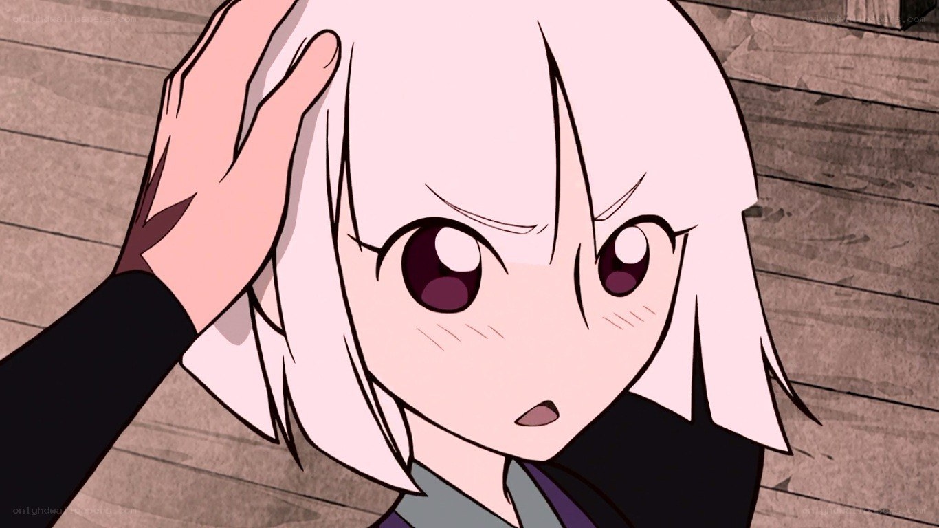 anime character with white hair