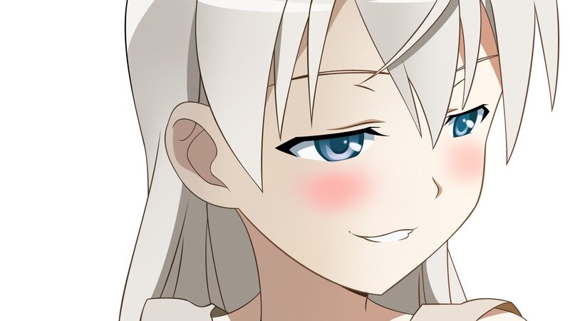 anime character with white hair