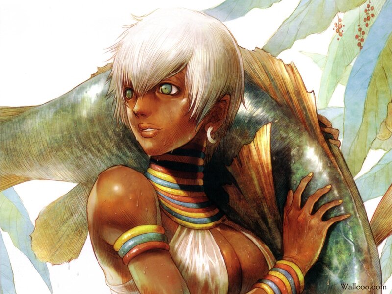 anime character with white hair