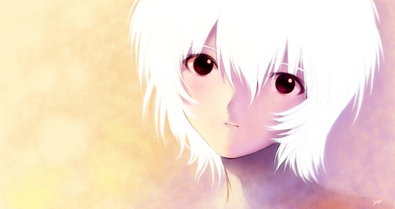 anime character with white hair