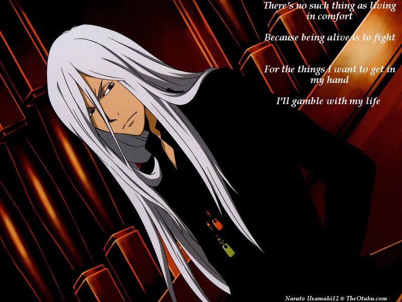 Anime character with white hair