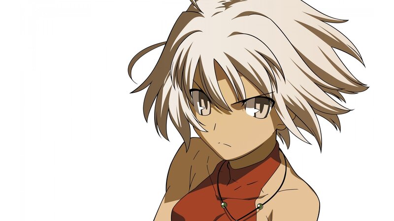 anime character with white hair