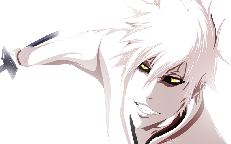 anime character with white hair