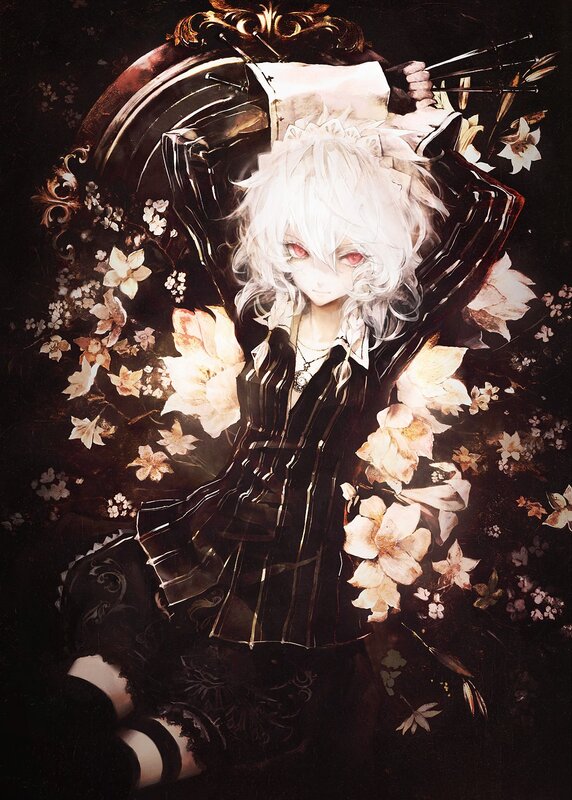anime character with white hair