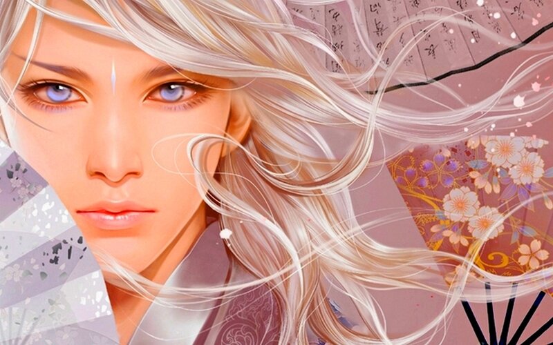 anime character with white hair