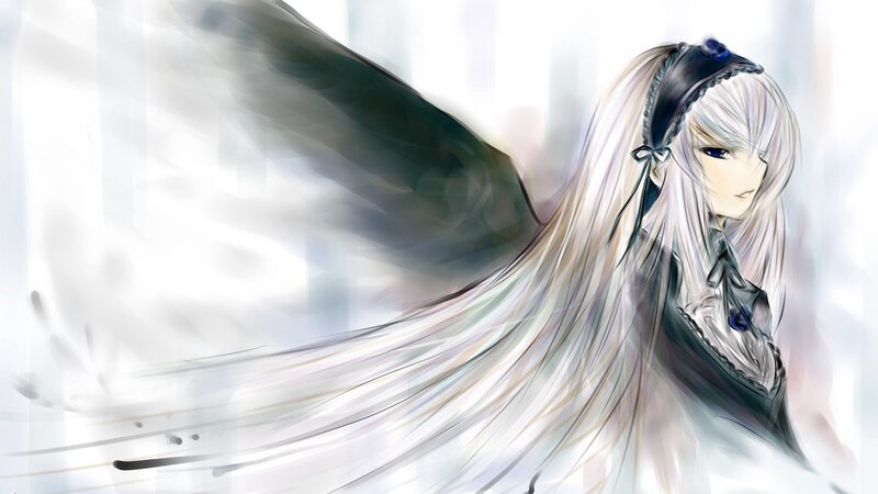 anime character with white hair