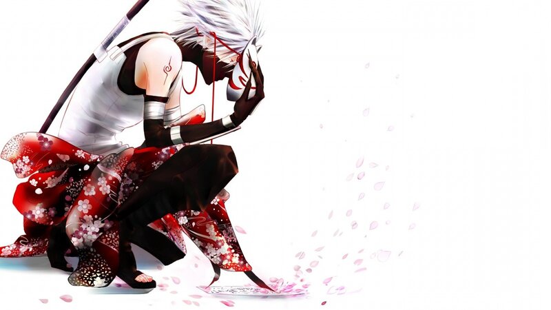 anime character with white hair