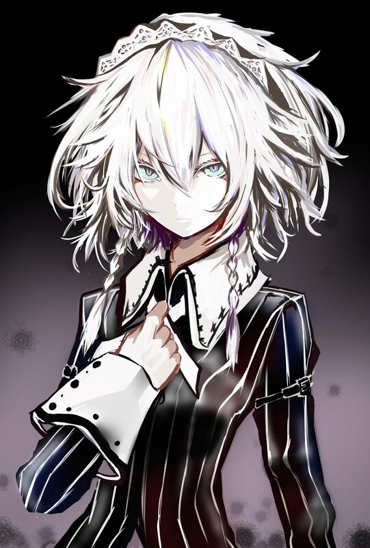 anime character with white hair