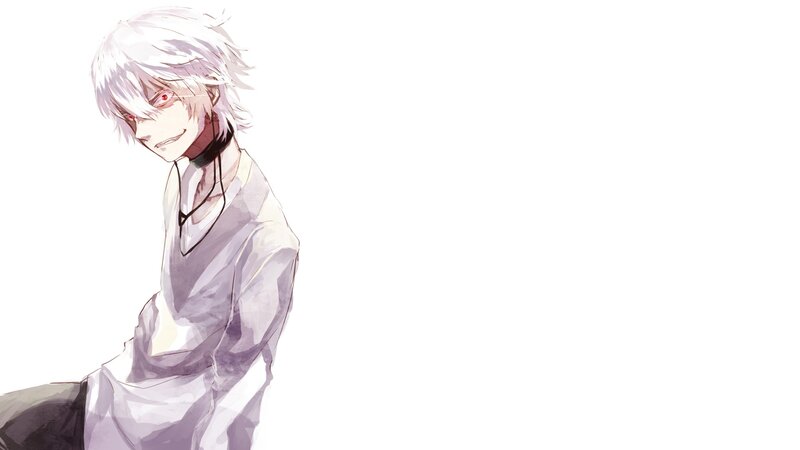 anime character with white hair