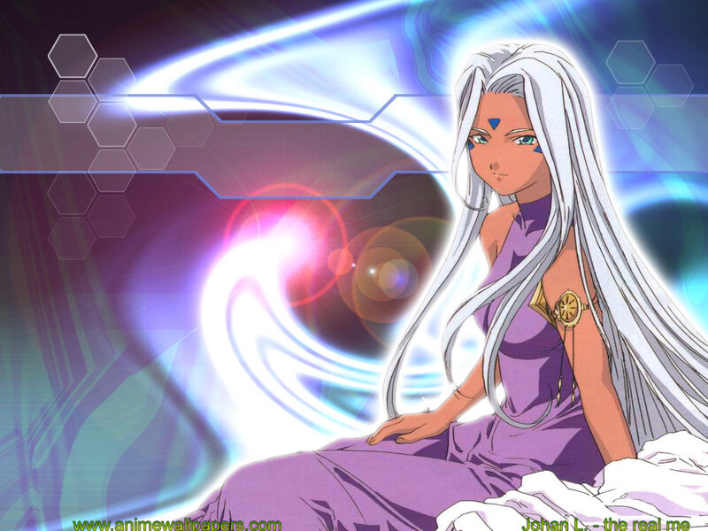 anime character with white hair