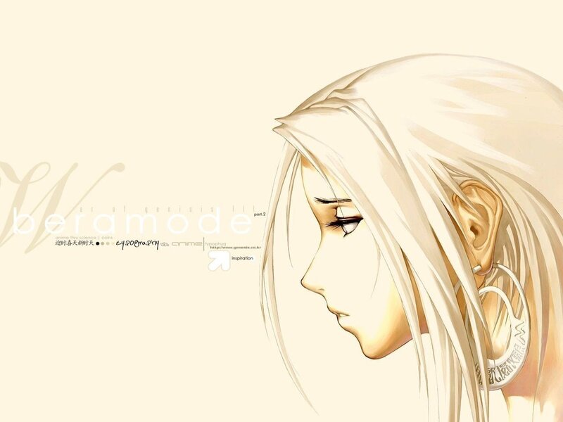 anime character with white hair