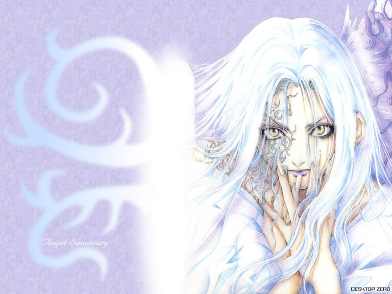 Anime character with white hair